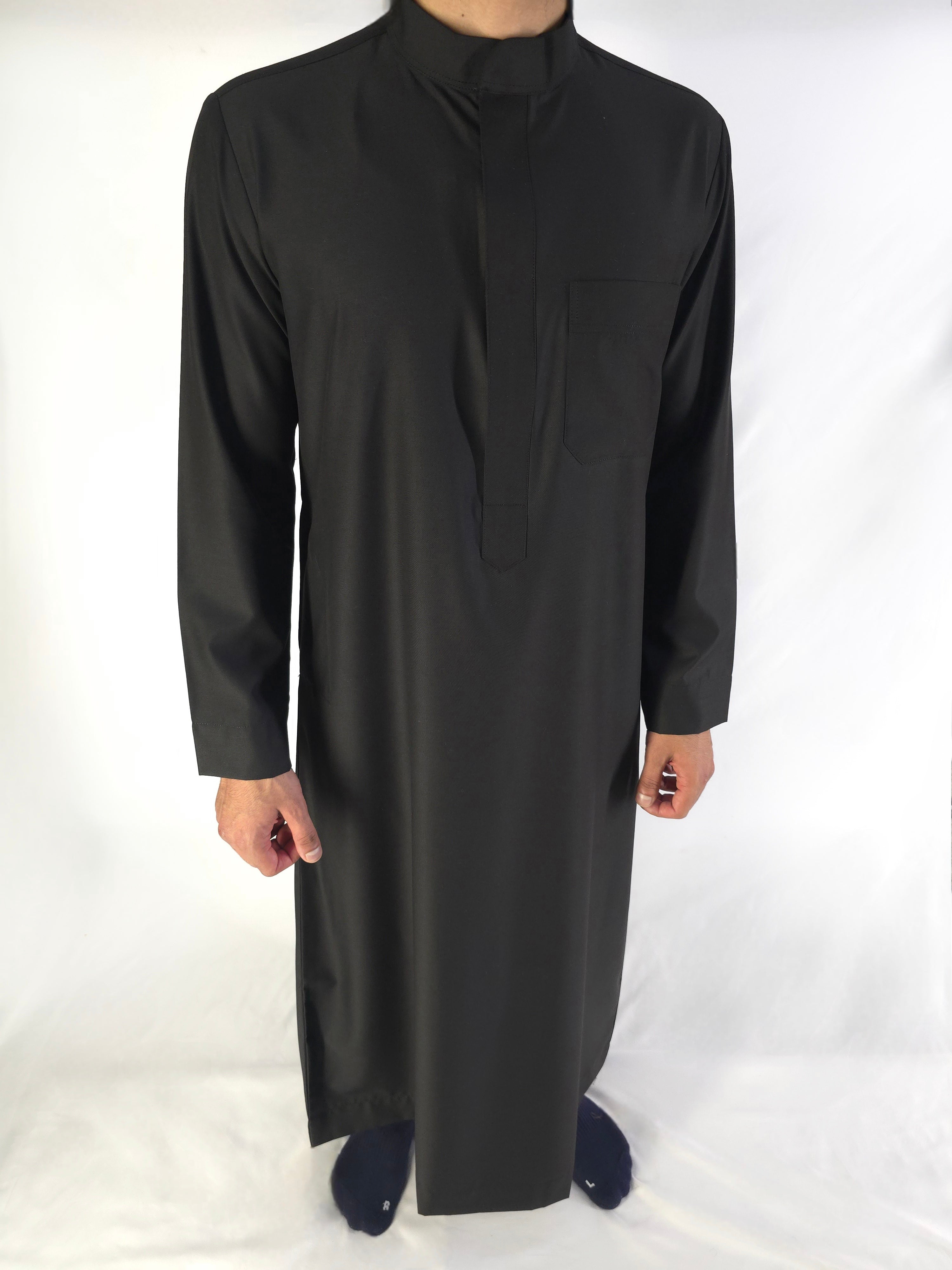 Simple Plain Black Saudi Thobe