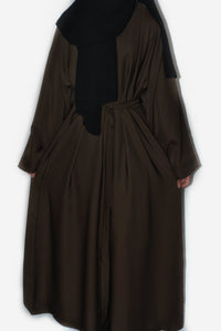 Chocolate Brown Open Abaya