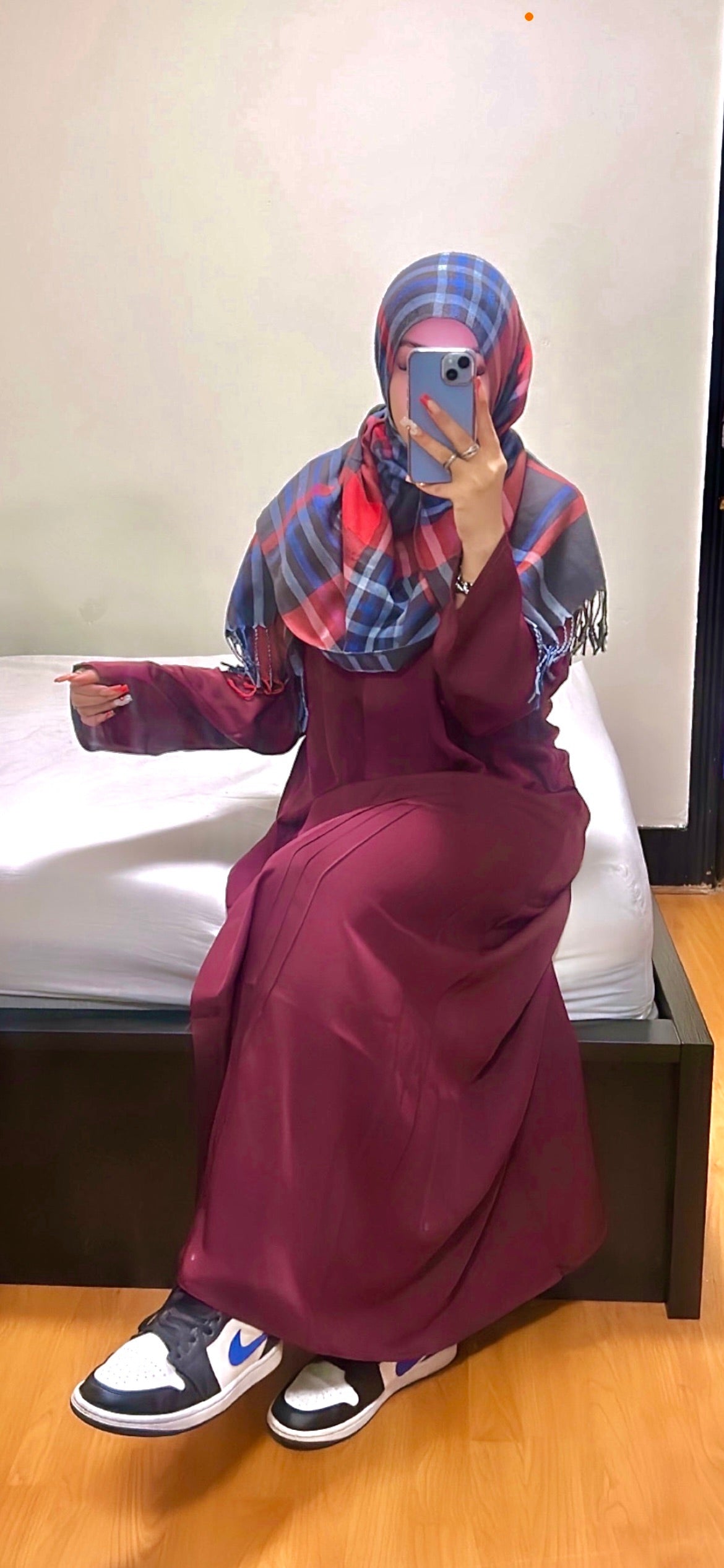 Maroon Everyday Open Abaya
