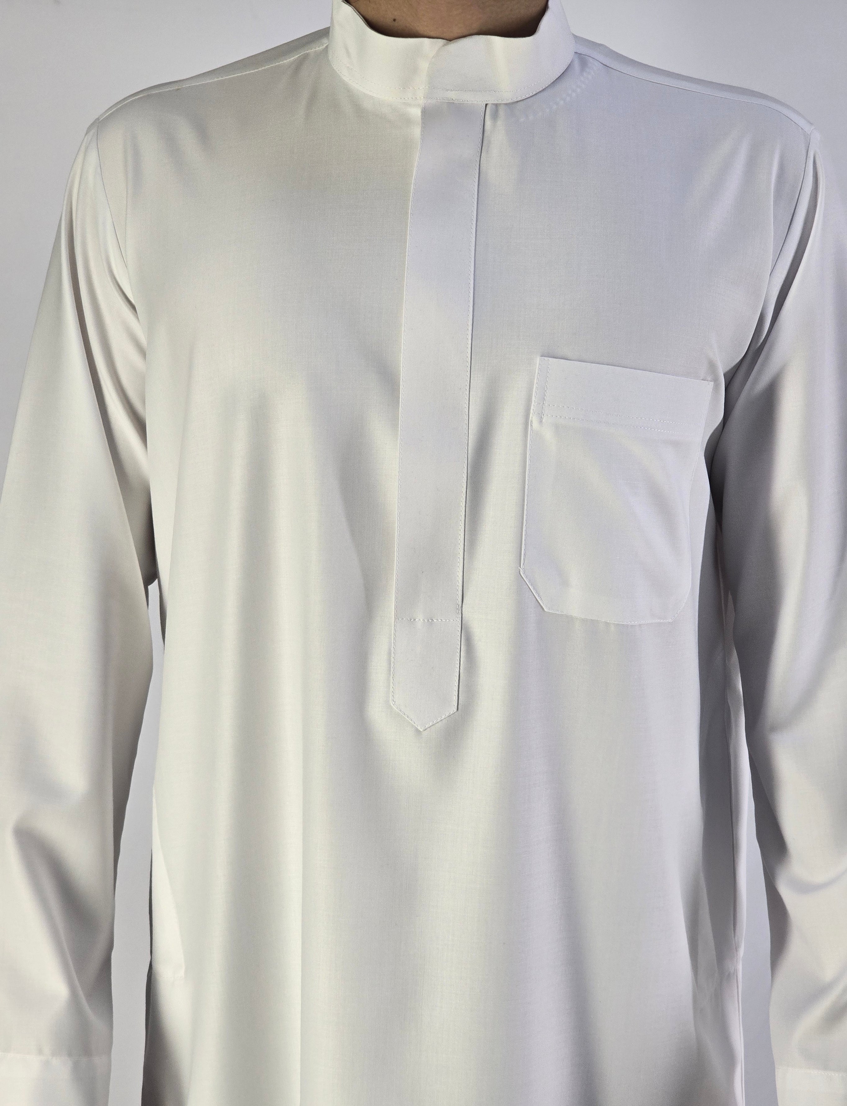 Simple Plain White Saudi Thobe