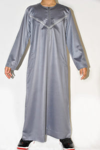 Boys grey Omani thobe for Eid, Jummah and mosque wear