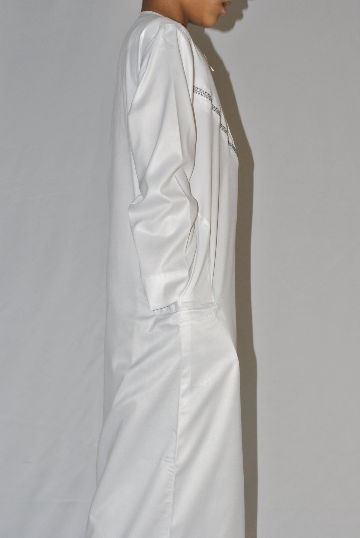 Boys’ White Embroidered Omani Thobe