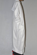 Side view of boys white hooded thobe