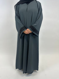 Grey open abaya