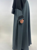Grey open abaya
