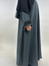 Grey open abaya