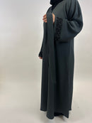 Grey open abaya