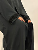 Grey open abaya