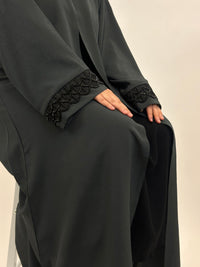 Grey open abaya