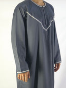 Navy Blue Thobe with piping