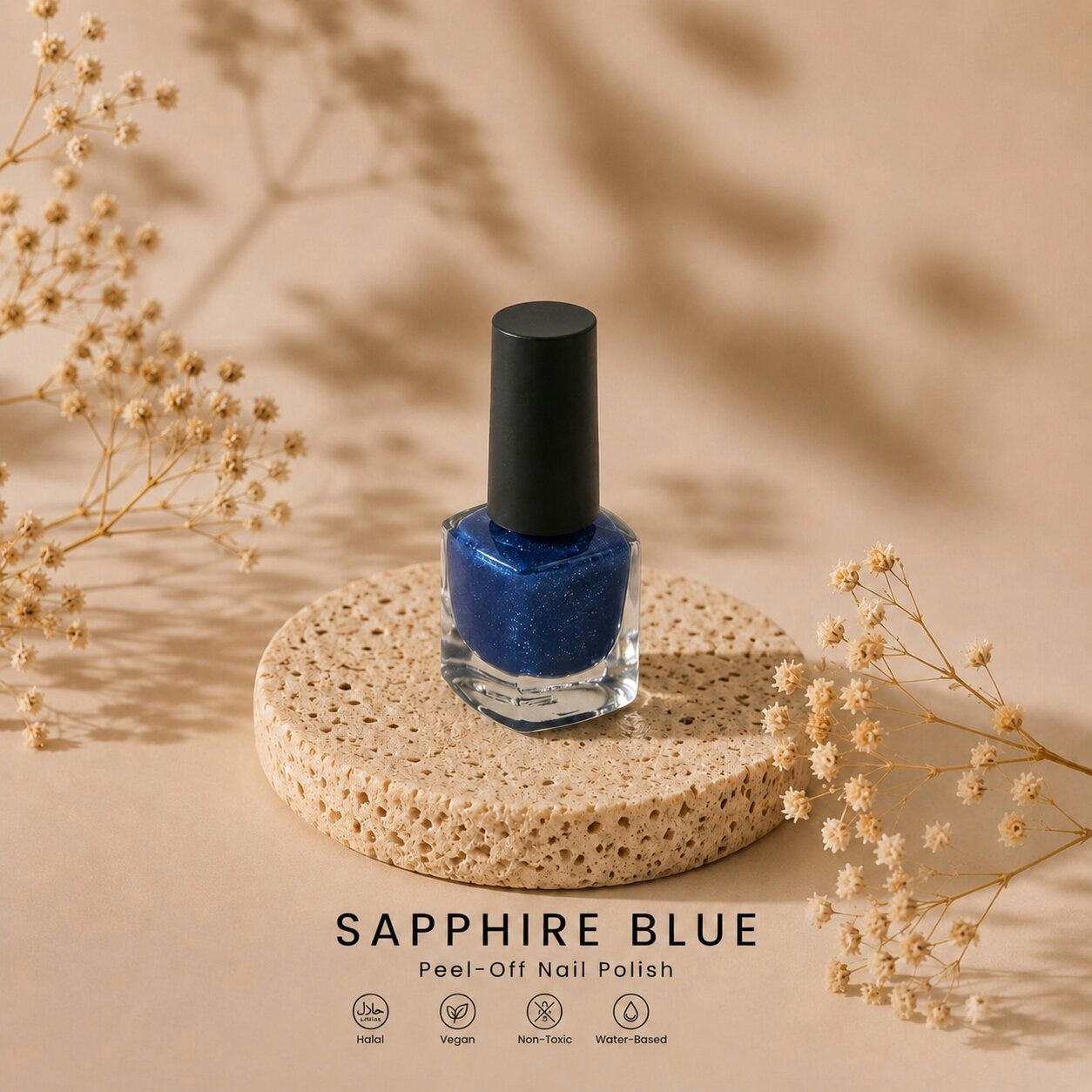 Sapphire Blue (Glitter) Peel-Off Nail Polish