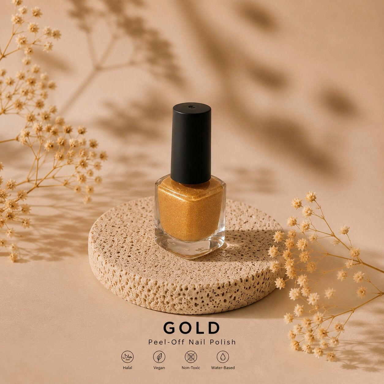Gold Peel-Off Nail Polish (Glitter)