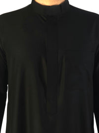 Simple Plain Black Saudi Thobe