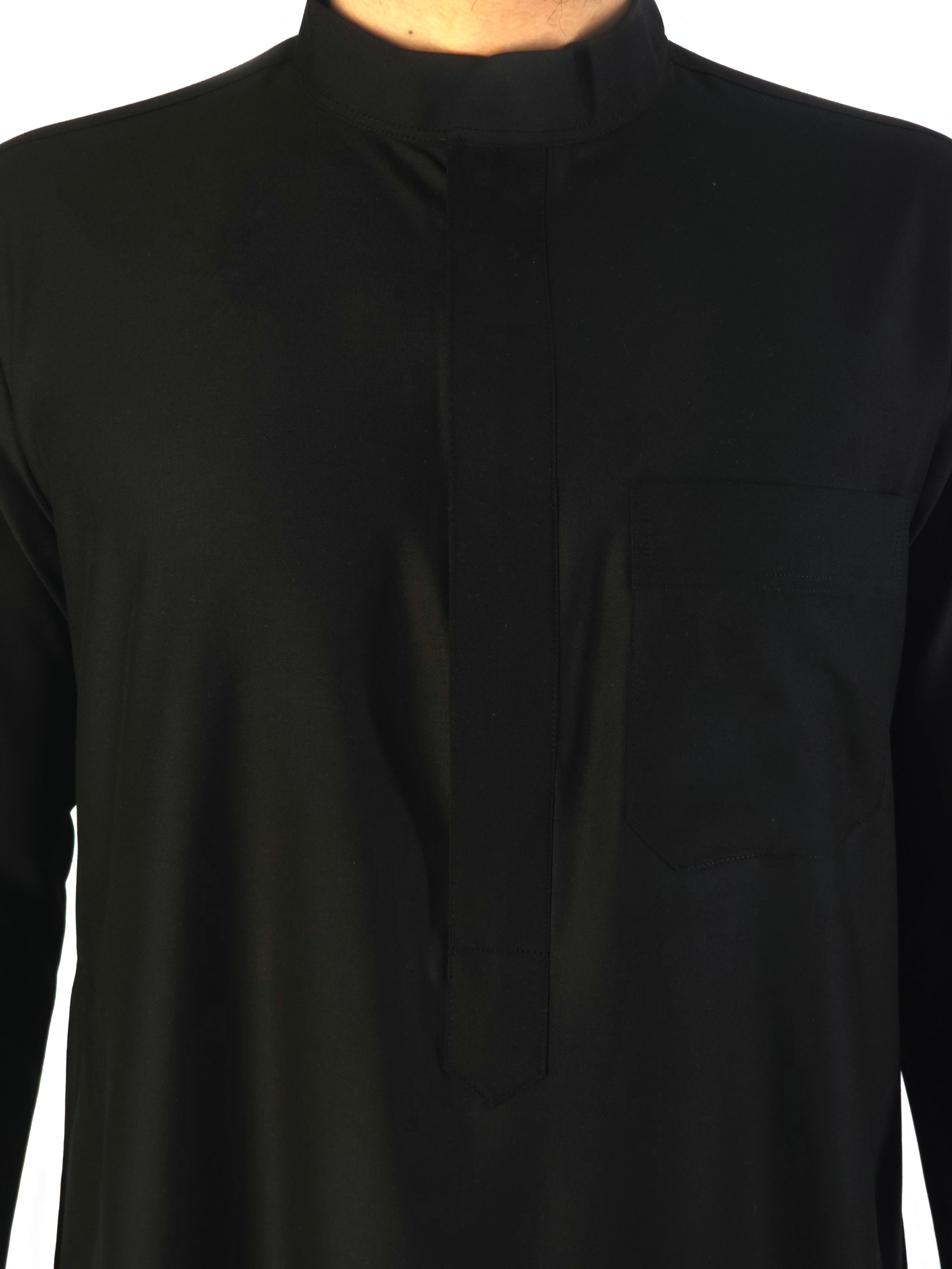 Simple Plain Black Saudi Thobe
