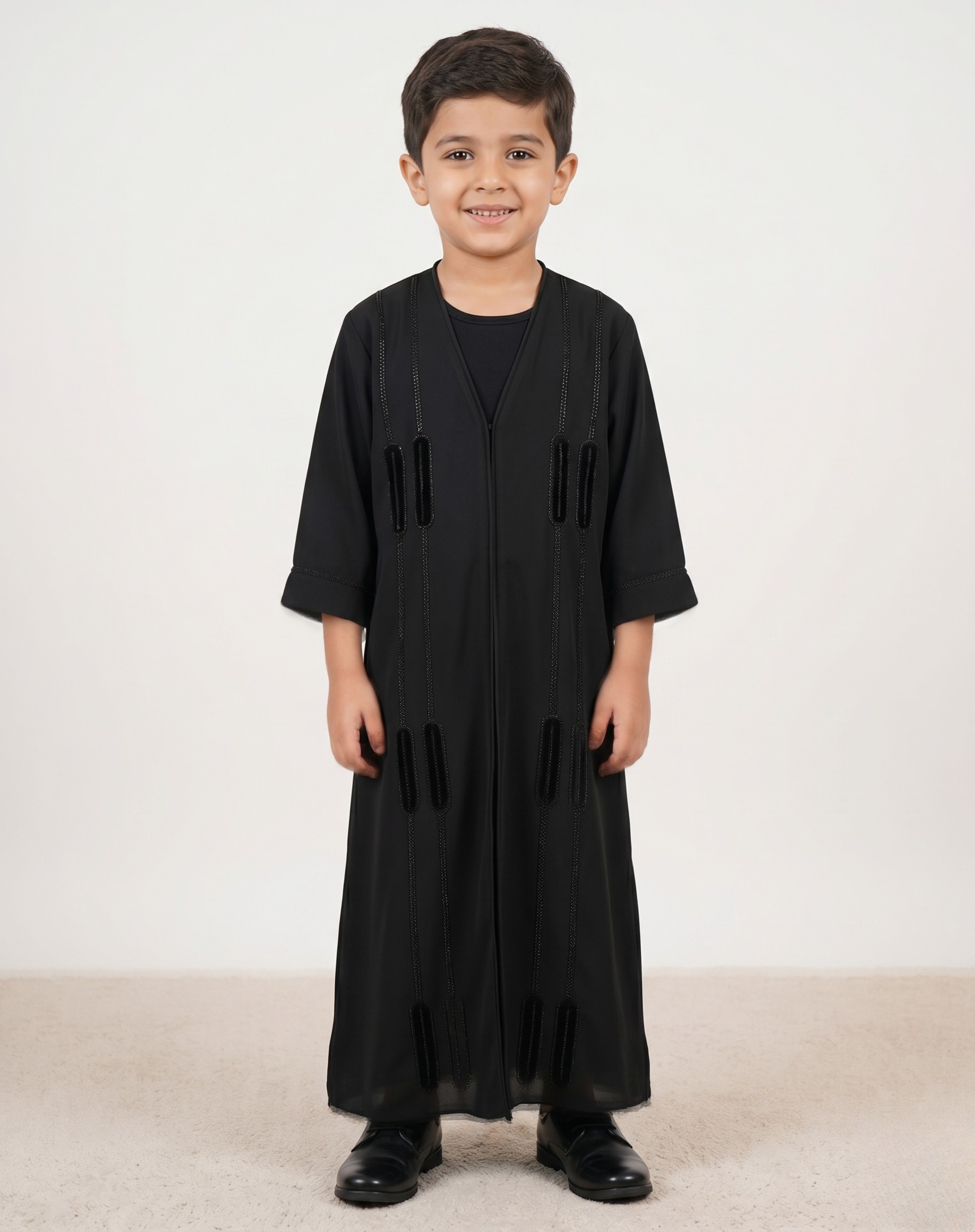 Simple Black children's abaya