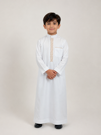 White and Gold Saudi Thobe